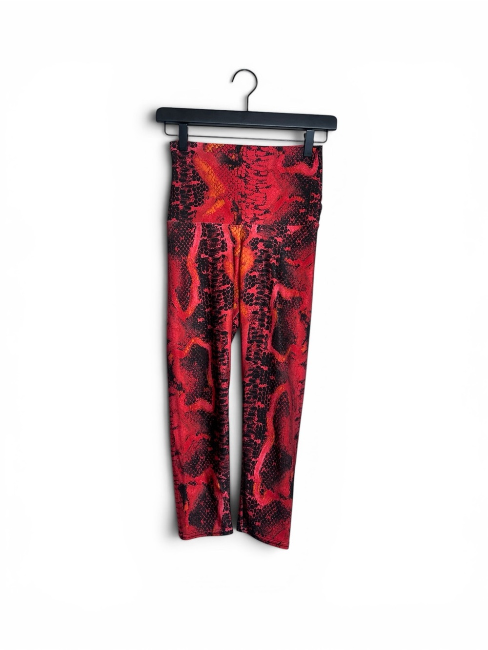Emily Hsu Designs Red and Black Snake Scale Leggings